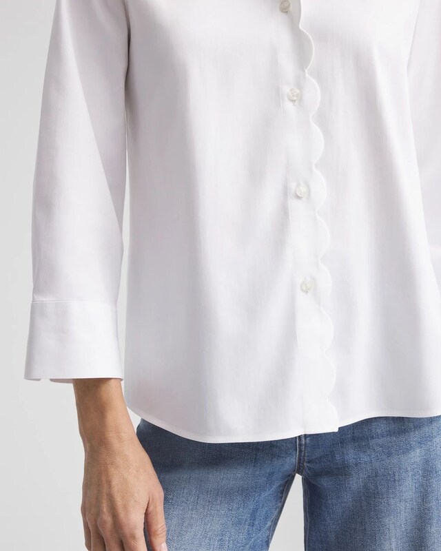 No Iron Scalloped Placket Shirt - image 4